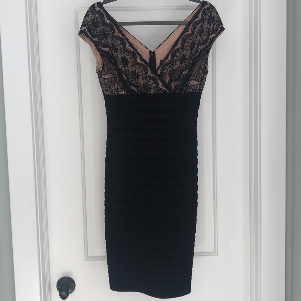 Adrianna Papell Lace Empire-Waist Bodycon Dress.